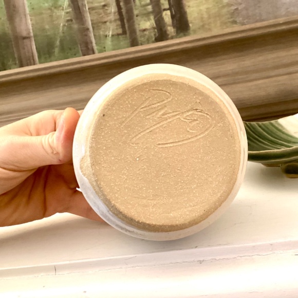 Studio Pottery 2 Ps Set Green Tone Soap Dish Spunge Or Toothbrush Holder - Picture 7 of 12